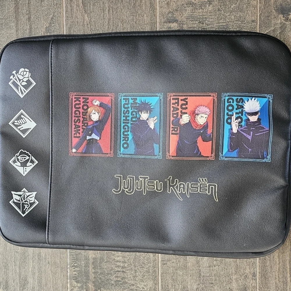 New with Tag Jujutsu Kaisen Character Panels Laptop Case Zip Around Bag